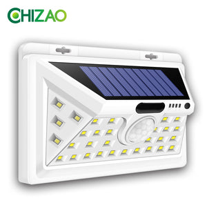 CHIZAO Solar Lights Outdoor Motion sensor Night security wall lamp 16 20 34 LED Waterproof Energy saving Garden Front door Yard