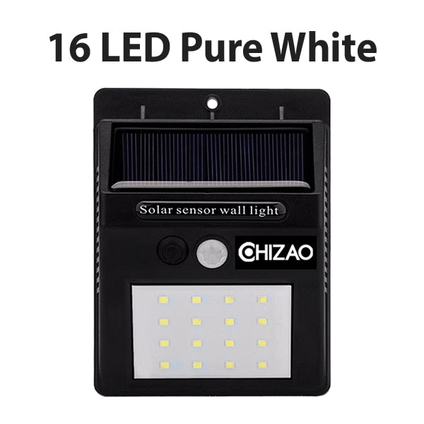 CHIZAO Solar Lights Outdoor Motion sensor Night security wall lamp 16 20 34 LED Waterproof Energy saving Garden Front door Yard