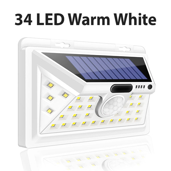 CHIZAO Solar Lights Outdoor Motion sensor Night security wall lamp 16 20 34 LED Waterproof Energy saving Garden Front door Yard
