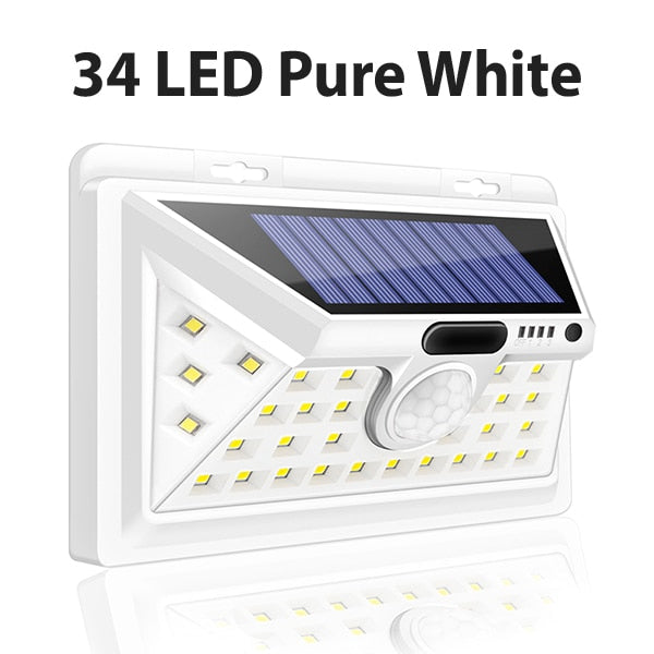 CHIZAO Solar Lights Outdoor Motion sensor Night security wall lamp 16 20 34 LED Waterproof Energy saving Garden Front door Yard